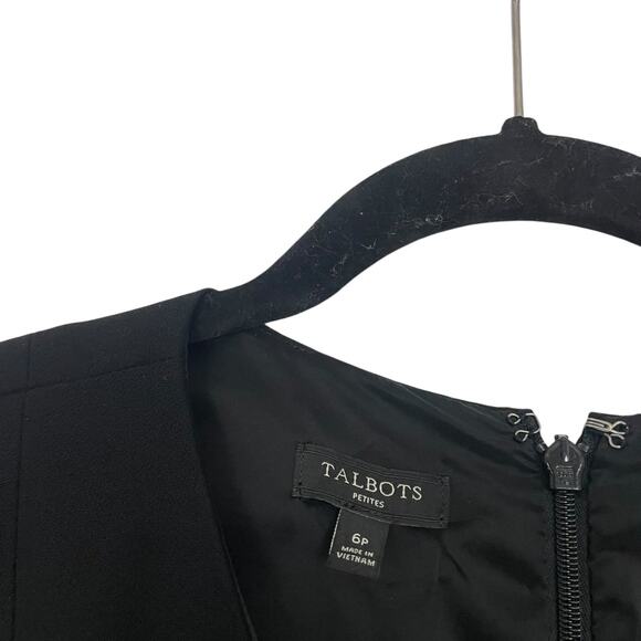 Talbots Petites Black A-Line V-Neck Dress - Picture 6 of 6